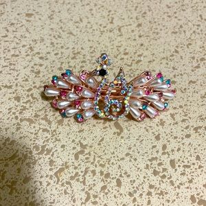 Diamond peacock stylish hair clip